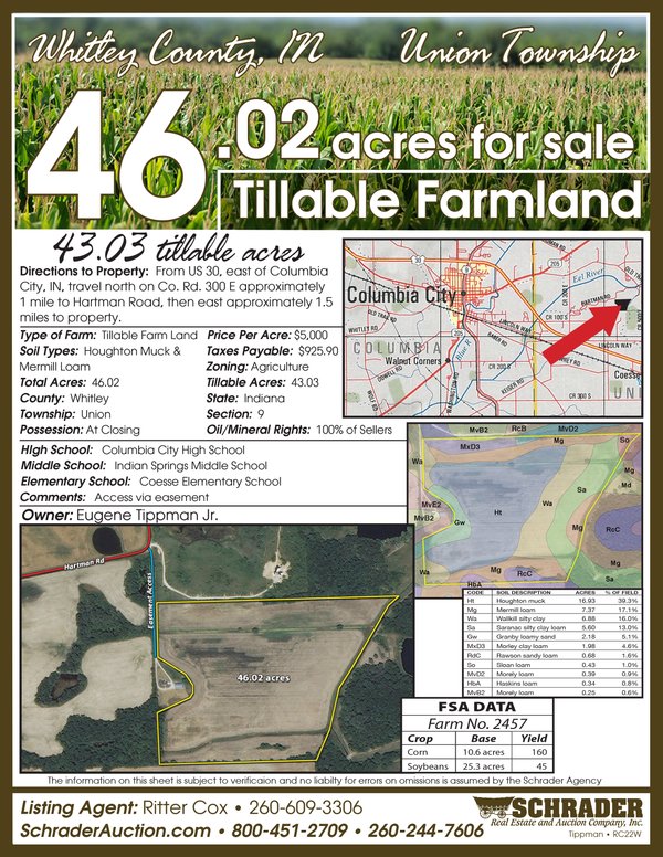 Listing brochure cover - Tillable Farm Land